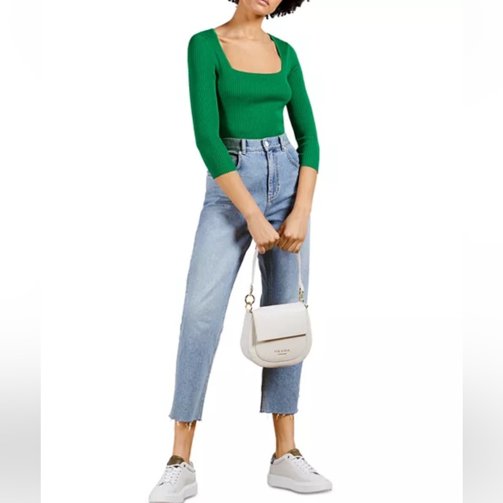 Ted Baker Square Neck Ribbed Top - Picture 12 of 12